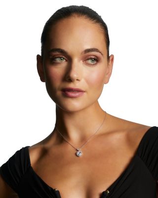 Le Bisou Cubic Zirconia Heart Halo Pendant Necklace, 16"-18"