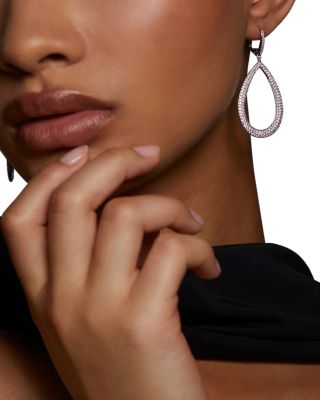 Crushed Pav&eacute; Tear Shape Drop Earrings 