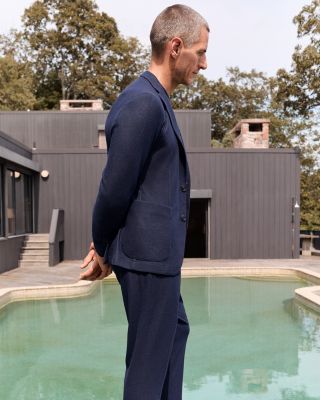 Hanry Slim Fit Tech Flannel Jersey Unstructured Sport Coat