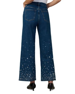 The Mia Ankle Stone Embellished Jeans in Crystal Sky