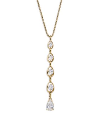 It Girl Cubic Zirconia Lariat Necklace, 16-18"