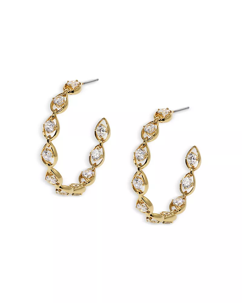 Nadri It Girl Cubic Zirconia Medium C Hoop Earrings