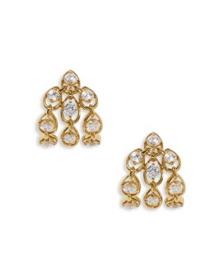 It Girl Cubic Zirconia Triple Row J Hoop Earrings