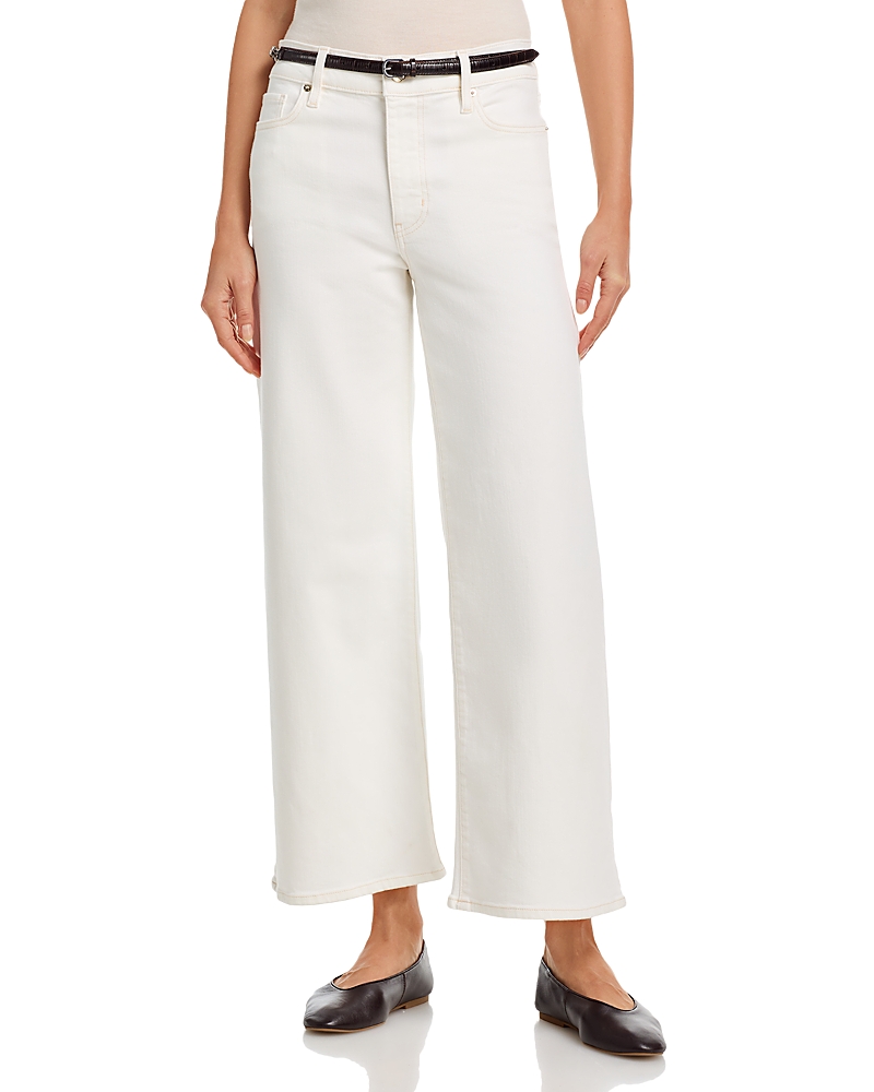 Frame Le Pixie High Rise Ankle Slim Palazzo Jeans In Au Natural In White