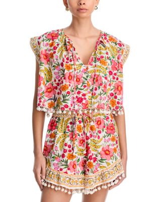 Banana Flowers Blouse Swim Cover-Up & Banana Flowers Swim Cover-Up Shorts