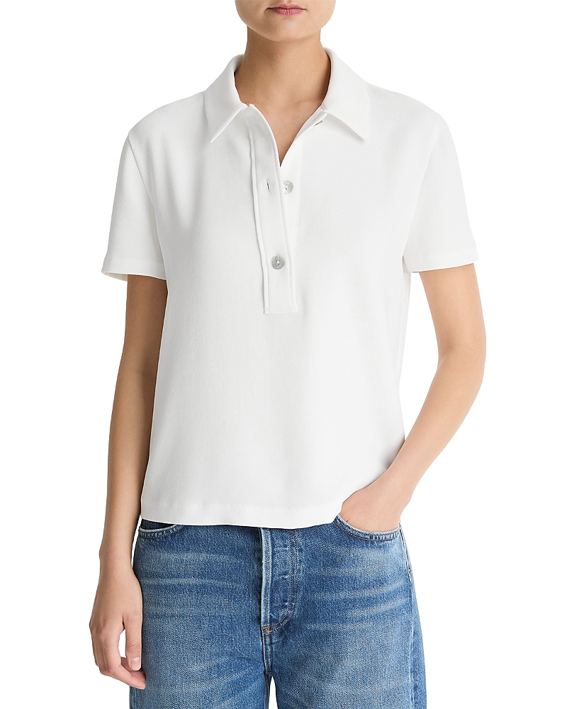 Vince Crepe Short Sleeve Polo