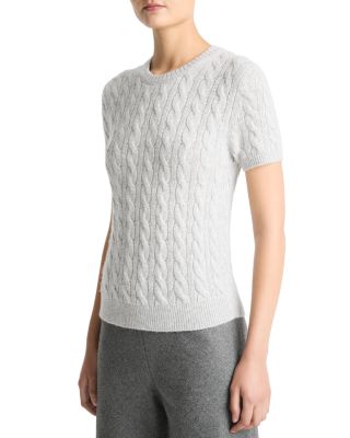 Cable Knit Short Sleeve Sweater