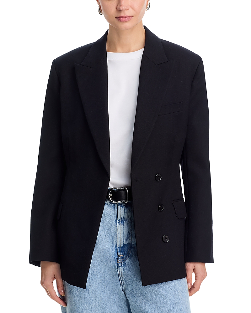 Anine Bing Aretha Peak Lapel Blazer In Black