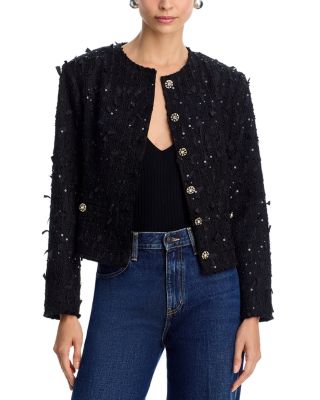 Ribbon Sequinned Tweed Jacket