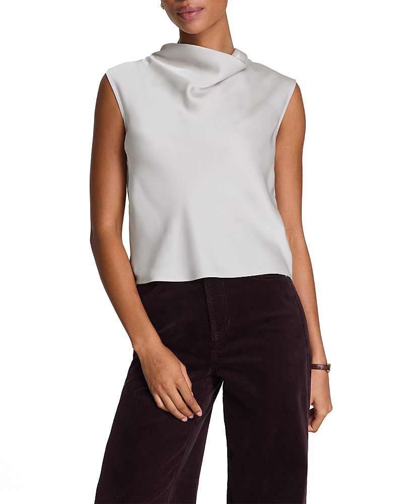 Spanx Better Than Silk Sleeveless Cowlneck Top In Gray
