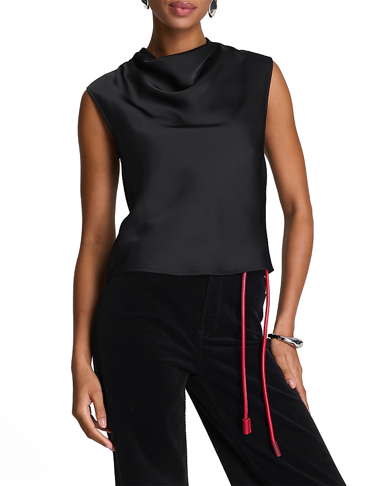 Spanx Better Than Silk Sleeveless Cowlneck Top In Black
