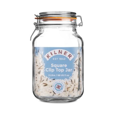 Square Clip Top Jars, Set of 3