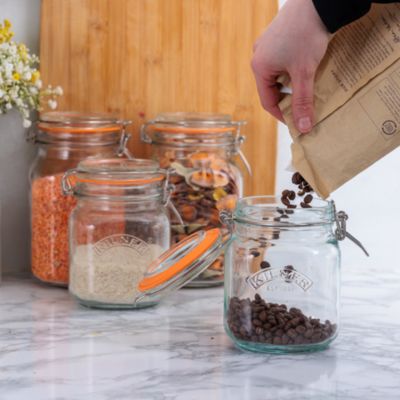 Square Clip Top Jars, Set of 4