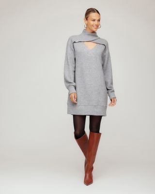 Claylee Crossover Turtleneck Dress