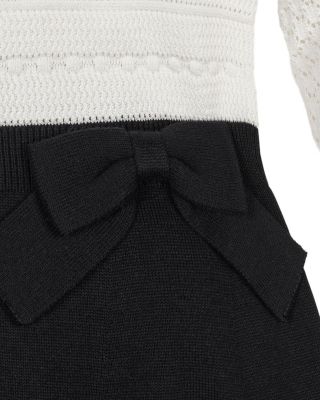 Girls' Organic Peter Pan Collar Sweater Dress with Bow - Little Kid, Big Kid