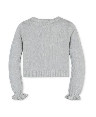 Girls' Organic Cropped Ruffle Cuff Cable Sweater Cardigan - Little Kid, Big Kid