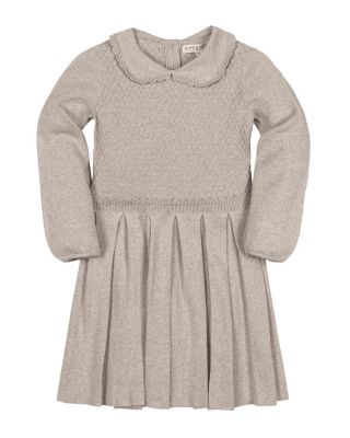 Girls' Organic Peter Pan Collar Scallop Trim Sweater Dress - Little Kid, Big Kid