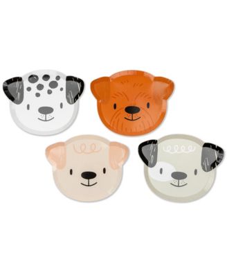Bow Wow Puppy Dog Birthday Large Paper Plates, Set of 8, 2 of Each Style Per Pack