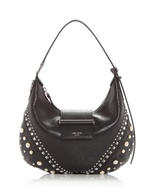 Bar Hobo Embellished Leather Shoulder Bag