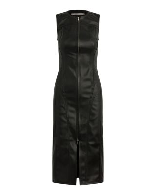 Faux Leather Sleeveless Dress