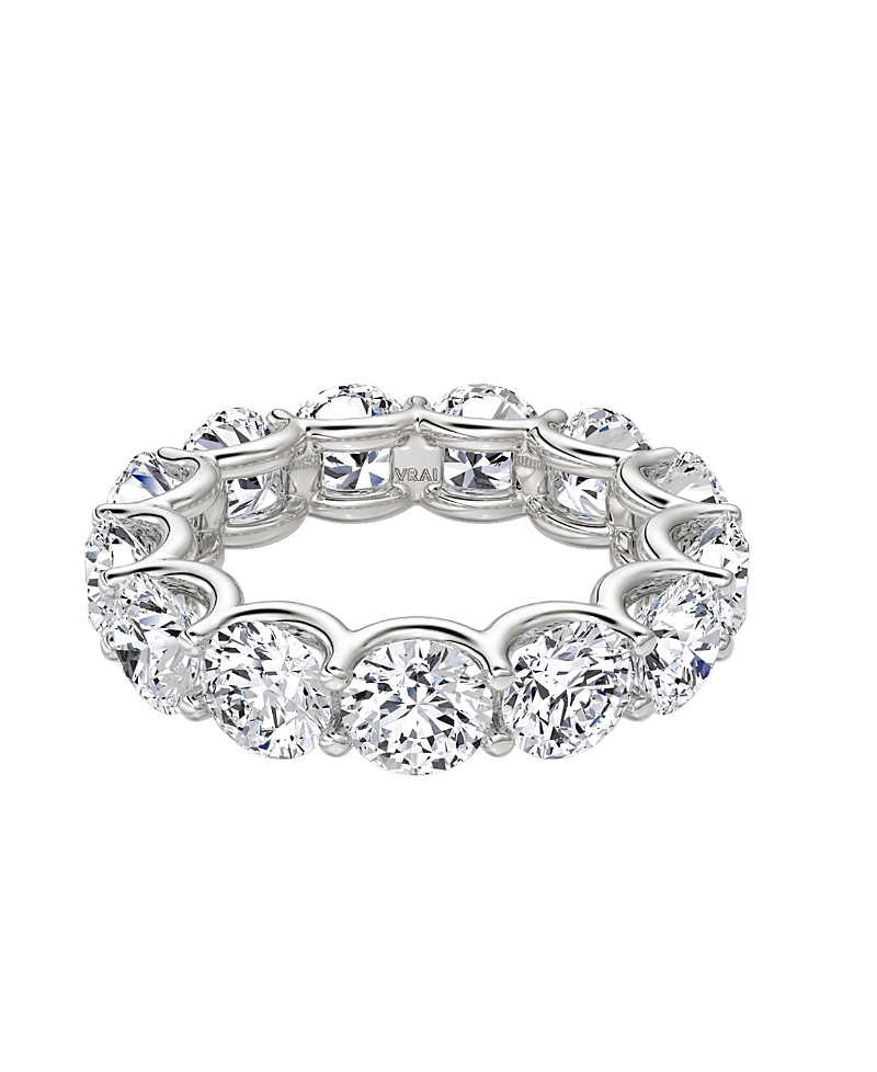 Vrai Eternity Band In Platinum, 6.5ctw Round Brilliant Lab Grown Diamonds In Silver