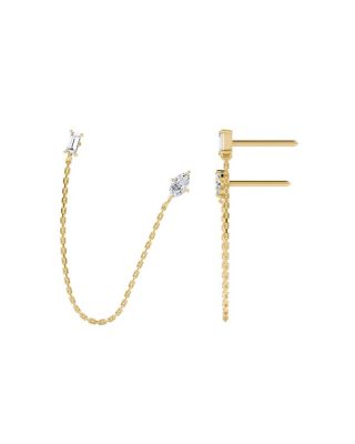 Shooting Star Draped Studs, 0.28ctw Marquise & Baguette Lab Grown Diamond