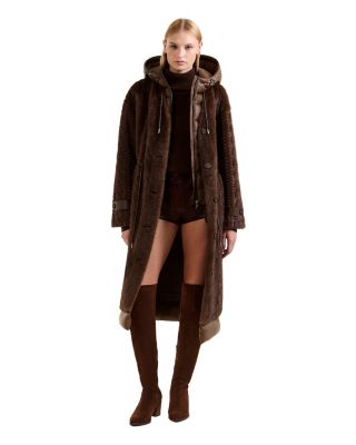  Oriana Faux Fur Jacket with Puffer Hood