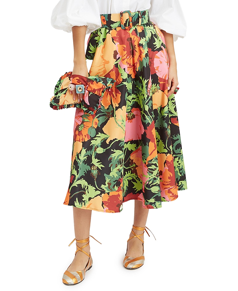 La Doublej Drawstring Skirt Wonderland Black In Multi