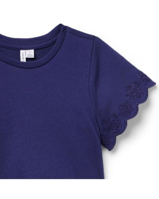 Girls' Embroidered Eyelet Trim Top - Baby, Little Kid, Big Kid