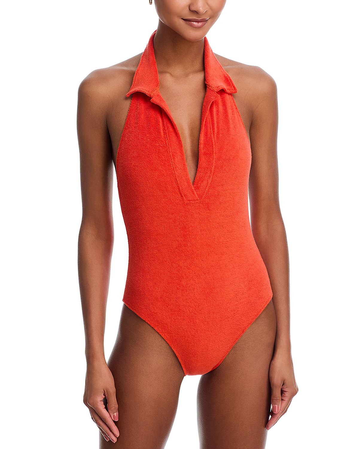 Lisa Marie Fernandez Polo Maillot Collared Swimsuit