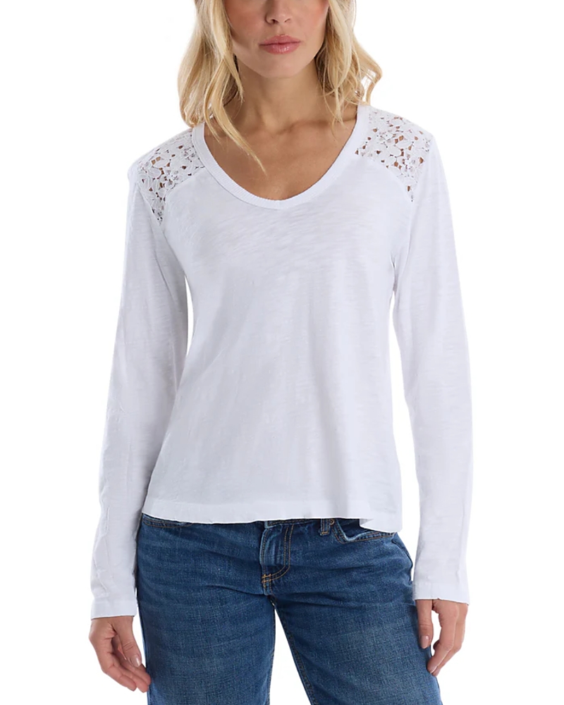 Wilt Clothing Mixed Media Lace Inset Tee