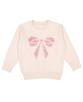  Unisex Pearl Bow Patch Sweatshirt