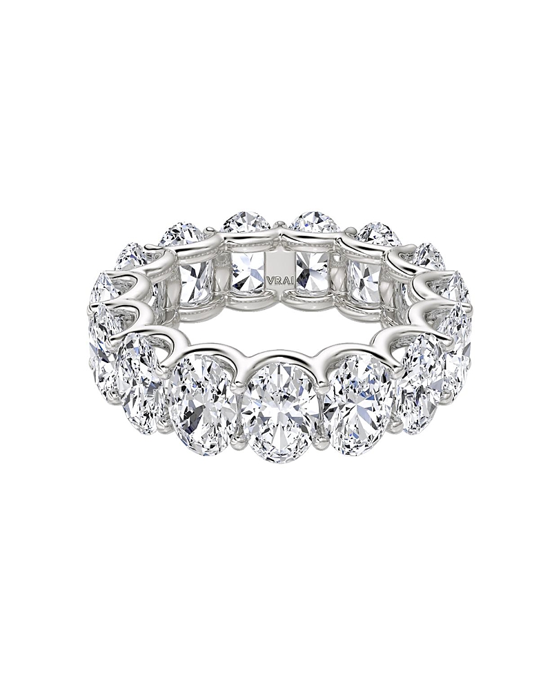 Vrai Eternity Band In 18k Gold, 7.5ctw Oval Lab Grown Diamonds In Metallic