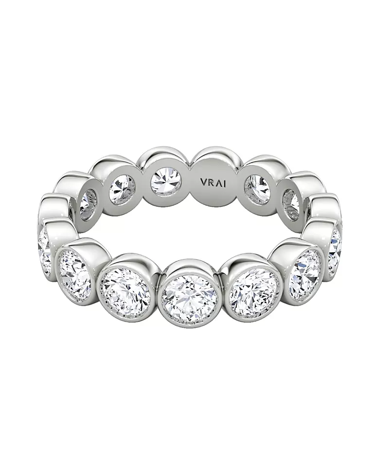 Vrai Bezel Eternity Band in Platinum, 2.4ctw Round Brilliant Lab Grown Diamonds