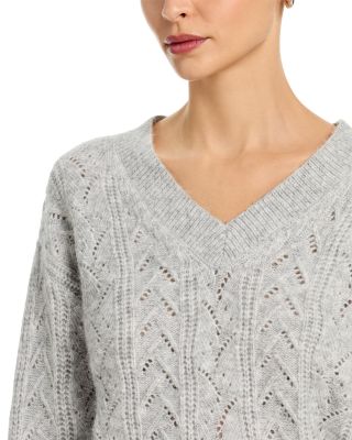 Brka Pointelle V Neck Sweater - Exclusive