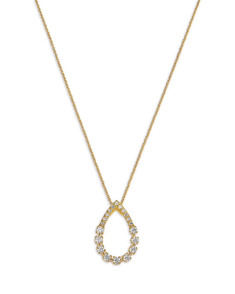 Bloomingdale's Fine Collection Diamond Openwork Pear Pendant Necklace in 14K Yellow Gold, 0.32 tcw