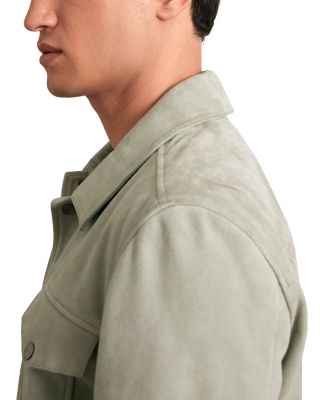 Edington Long Sleeved Suede Press Stud Trucker Jacket