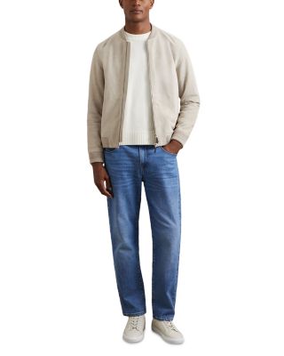 Burnham Long Sleeved Suede Bomber Jacket