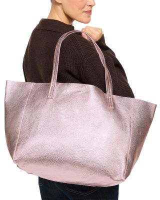 Violet Large Metallic Leather Tote