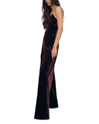 Andria Strapless Velvet Jumpsuit