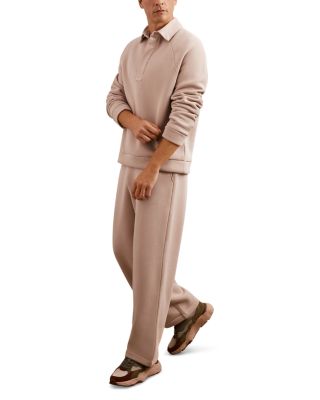 Costello Long Sleeved Jersey Fleeceback Open Collar Polo Sweater