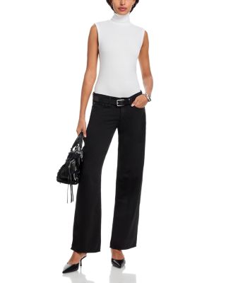 Featherweight Saige Low Rise Full Length Relaxed Straight Leg Jeans in Black