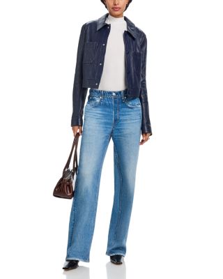 Miramar Fleece Pull On Wide Leg Sweatpant Jeans in Frank