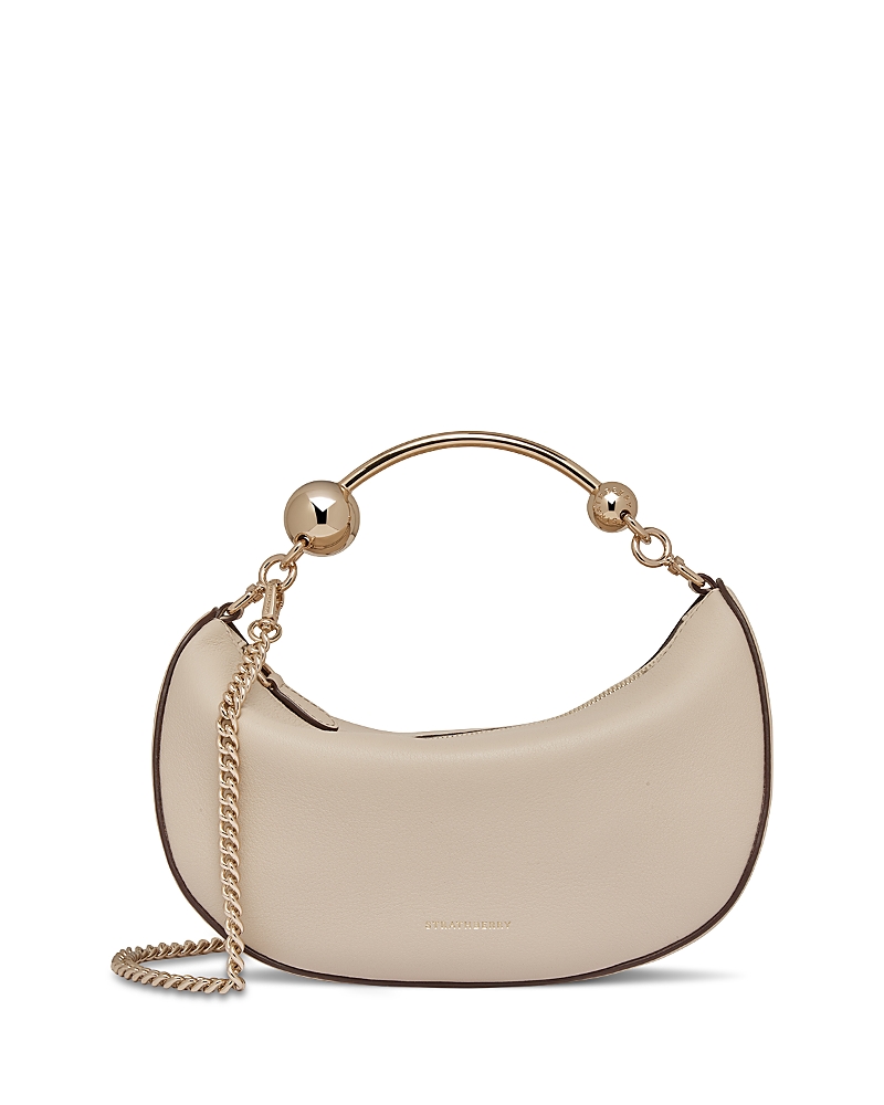 Strathberry Crescent Moon Small Leather Crossbody In Neutral