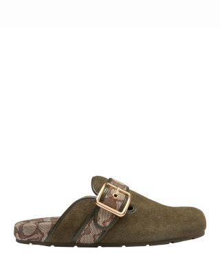 Women's OC Suede Buckled Clogs
