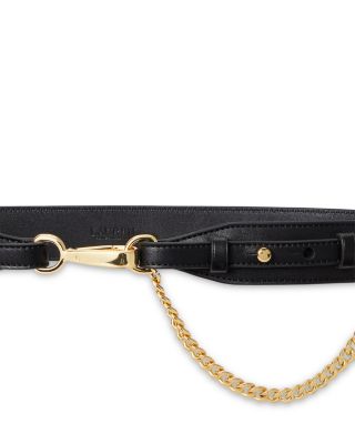 Chain Trim Leather Dog Clip Belt