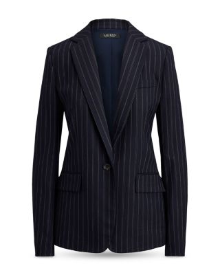 Striped Wool Blend Twill Blazer
