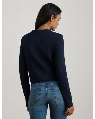 Cropped Crewneck Sweater Jacket