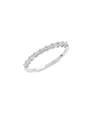14K White Gold Diamond Baguette Stack Ring