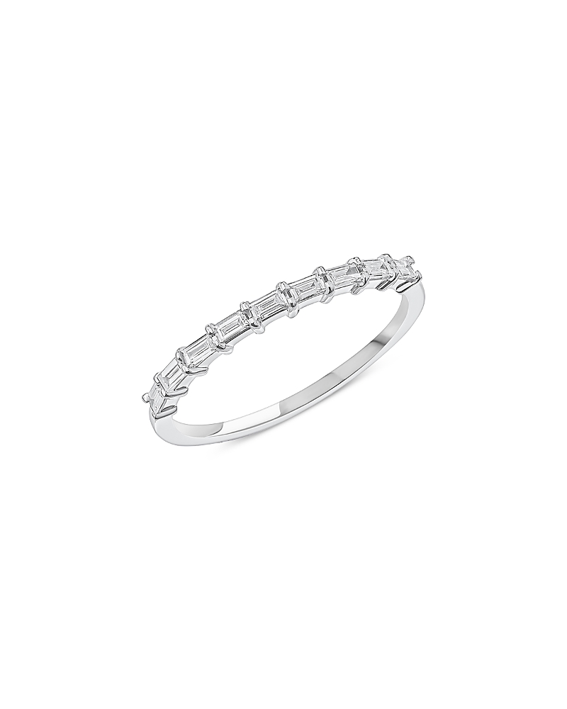Lana Jewelry 14k White Gold Diamond Baguette Stack Ring In Gold